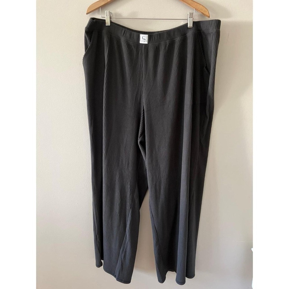 Sleep by Cacique Brushed Rib Wide Leg Sleep Pants Charcoal Gray 22/24 NWT